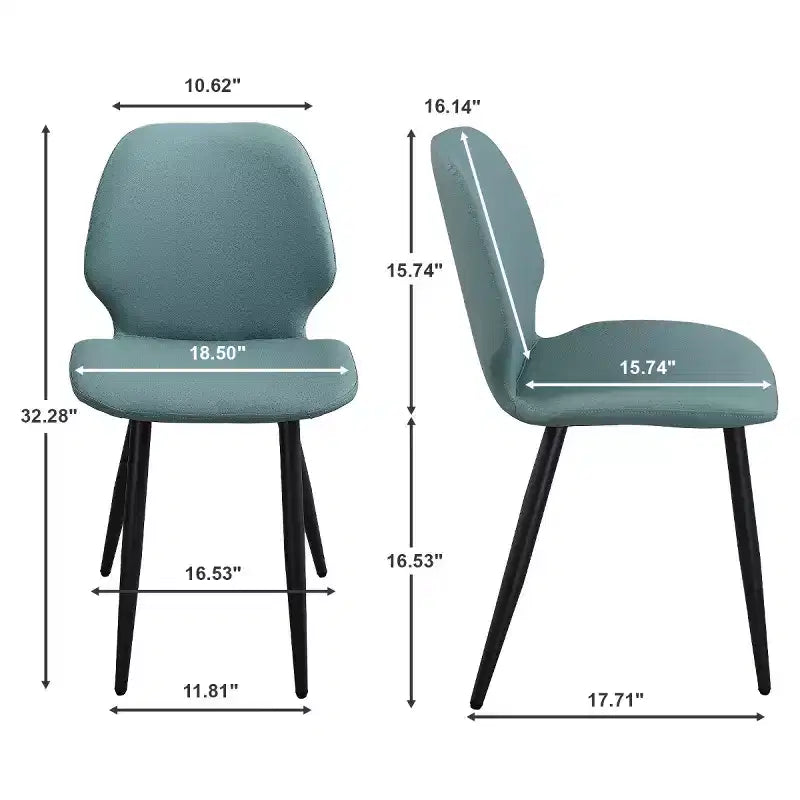 Lot de 6 Chaises de Salle à Manger Rembourrées avec Pieds en Métal, Chaises de Cuisine Modernes en Cuir pour Salle à Manger, Restaurant ou Salon