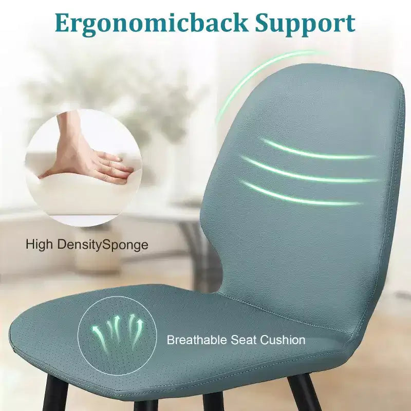Lot de 6 Chaises de Salle à Manger Rembourrées avec Pieds en Métal, Chaises de Cuisine Modernes en Cuir pour Salle à Manger, Restaurant ou Salon