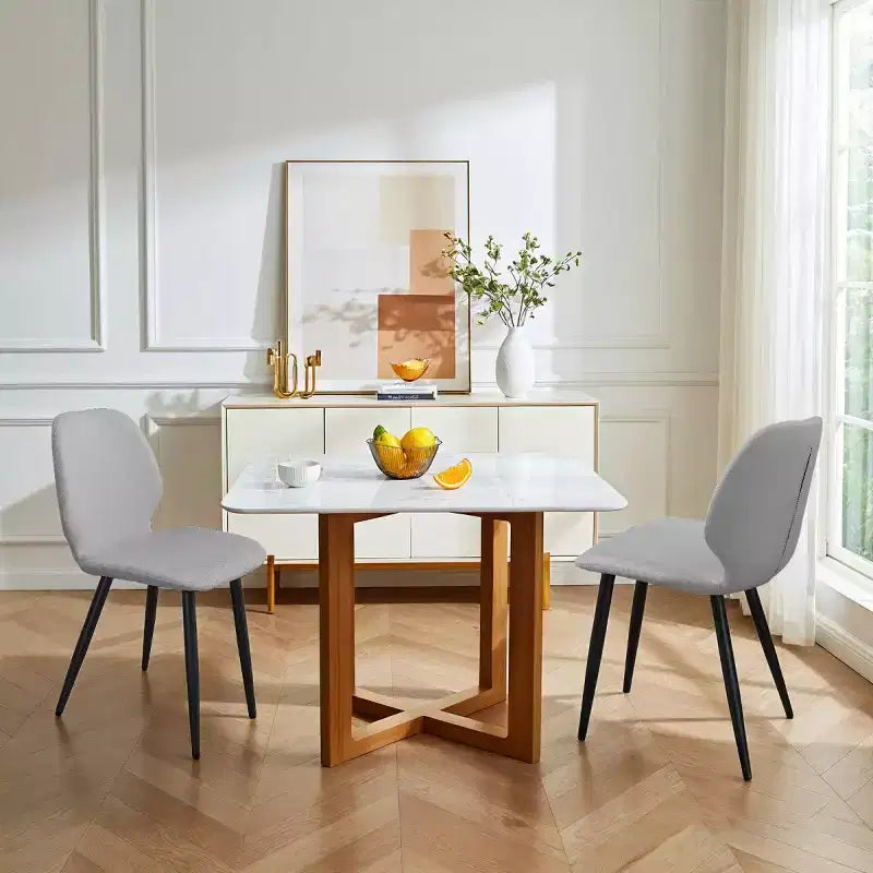 Lot de 6 Chaises de Salle à Manger Rembourrées avec Pieds en Métal, Chaises de Cuisine Modernes en Cuir pour Salle à Manger, Restaurant ou Salon