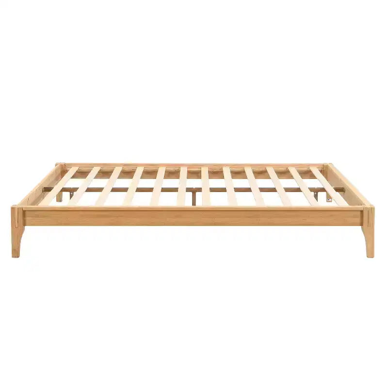 Lit plateforme Johnny de 30 cm en bambou massif avec lattes en bois et support métallique