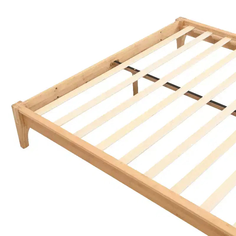 Lit plateforme Johnny de 30 cm en bambou massif avec lattes en bois et support métallique