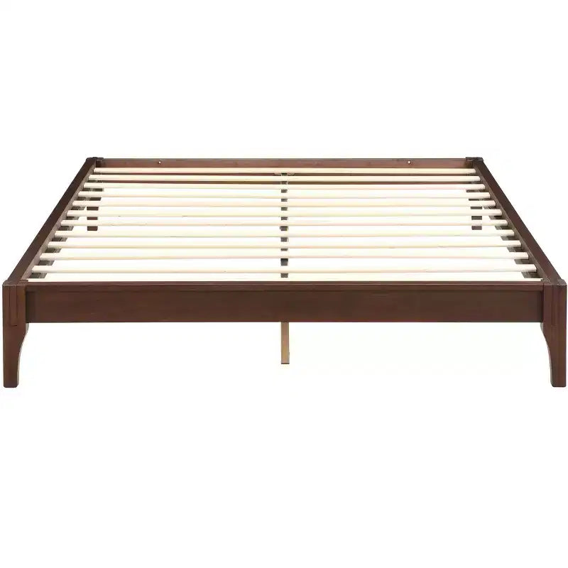 Lit plateforme Johnny de 30 cm en bambou massif avec lattes en bois et support métallique