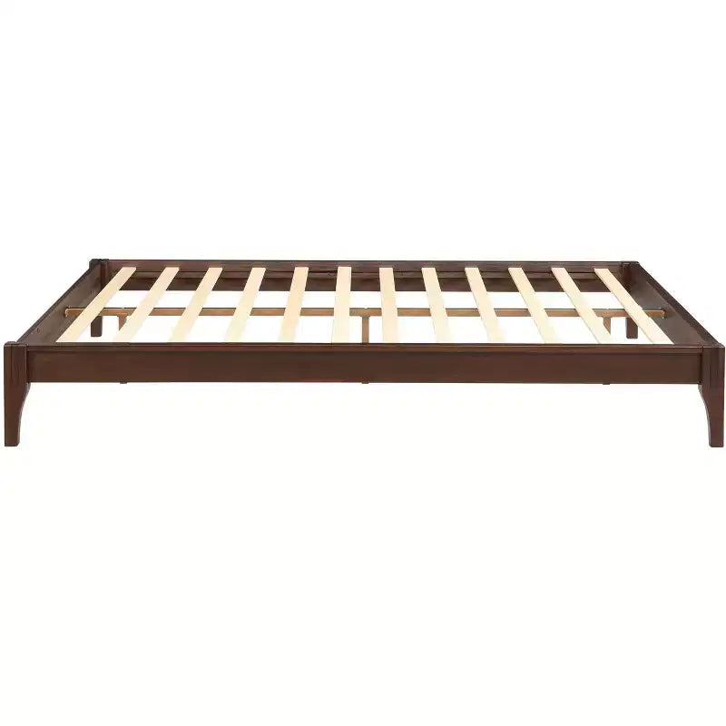 Lit plateforme Johnny de 30 cm en bambou massif avec lattes en bois et support métallique
