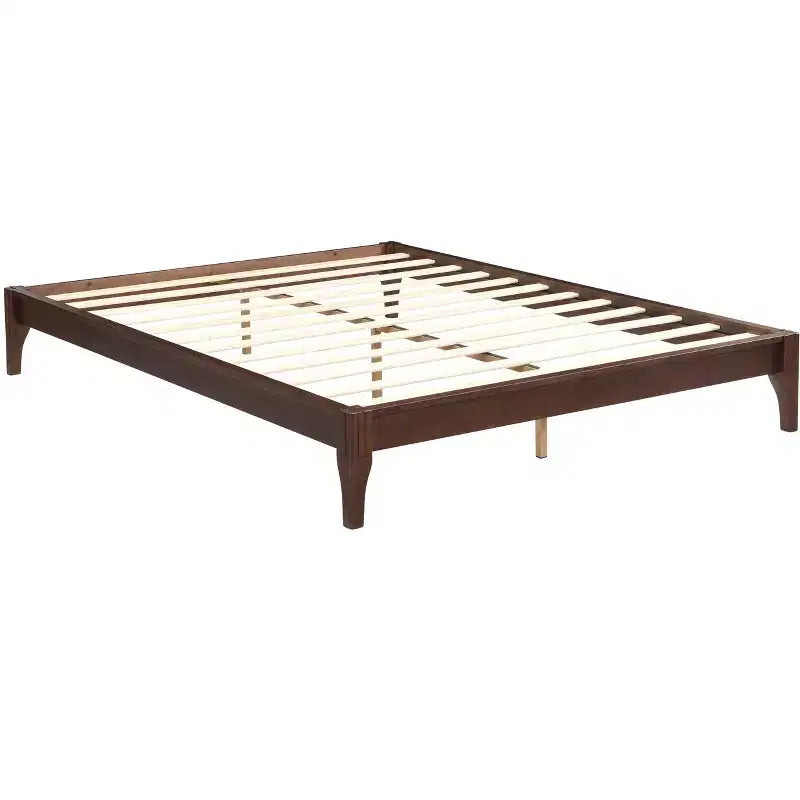 Lit plateforme Johnny de 30 cm en bambou massif avec lattes en bois et support métallique