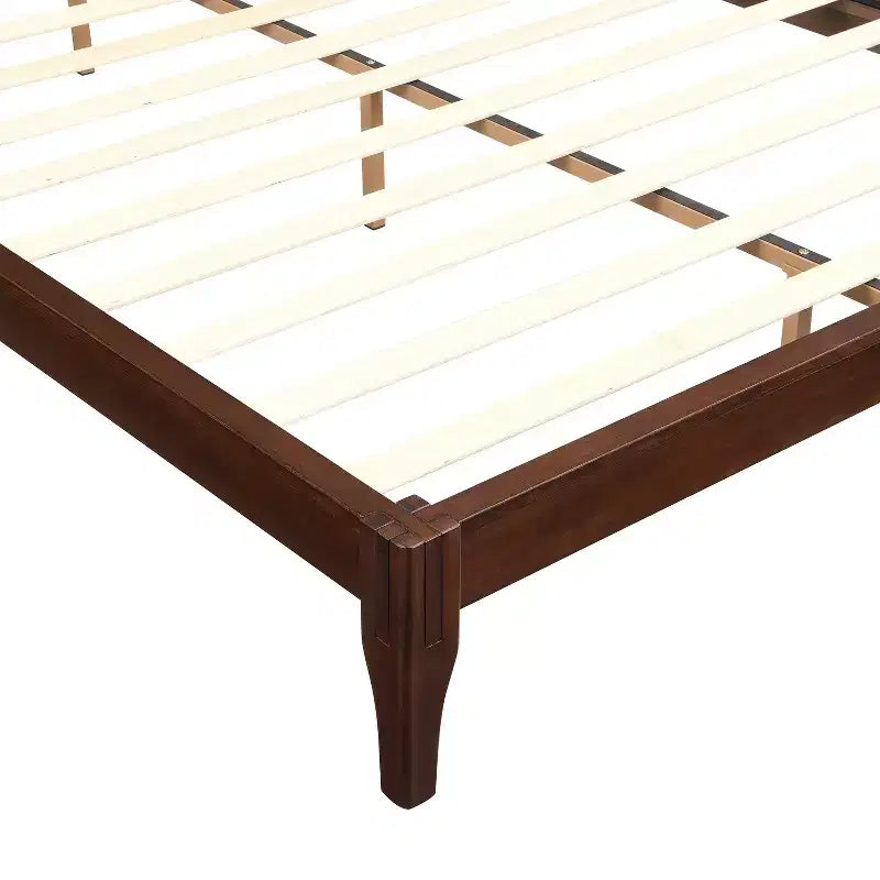 Lit plateforme Johnny de 30 cm en bambou massif avec lattes en bois et support métallique