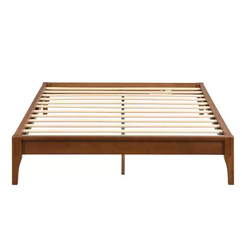 Lit plateforme Johnny de 30 cm en bambou massif avec lattes en bois et support métallique