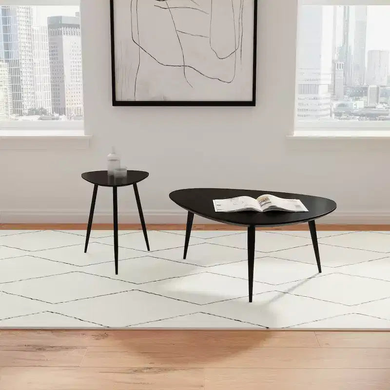 Table basse triangulaire en bois massif Odessa