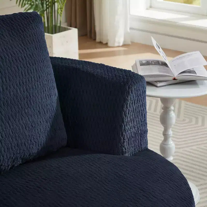 Fauteuil d'appoint pivotant compressible, canapé confortable moderne en peluche avec ressorts ensachés, fauteuil de salon en fausse fourrure pour salon, chambre, bureau