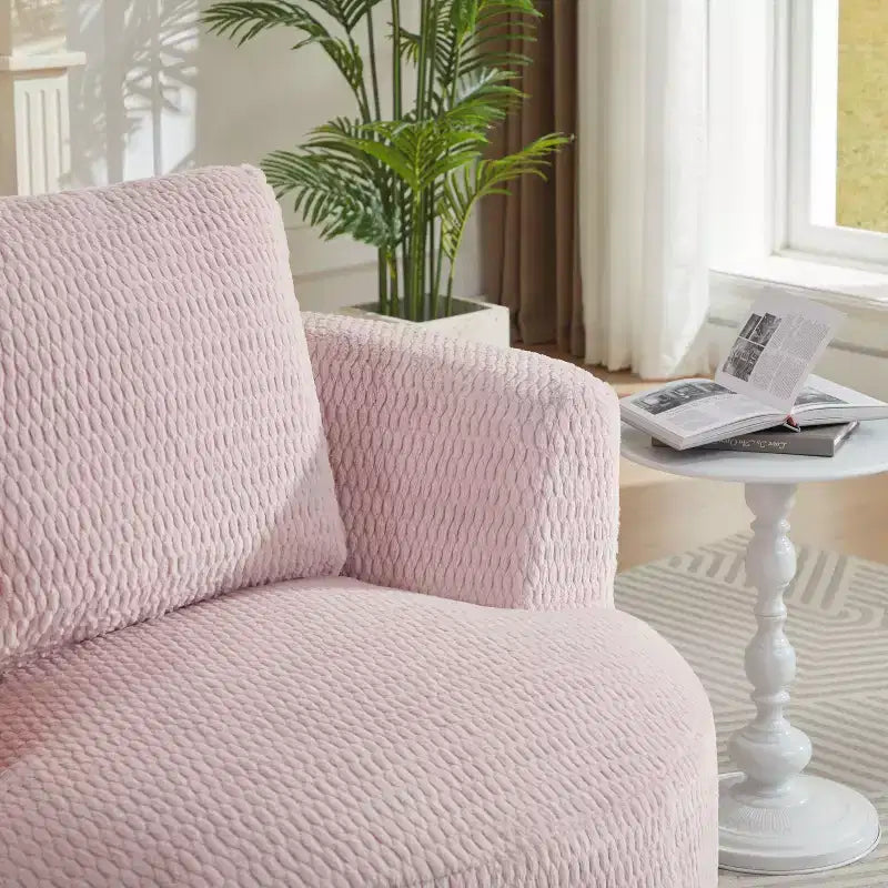 Fauteuil d'appoint pivotant compressible, canapé confortable moderne en peluche avec ressorts ensachés, fauteuil de salon en fausse fourrure pour salon, chambre, bureau