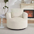 Fauteuil d'appoint pivotant compressible, canapé confortable moderne en peluche avec ressorts ensachés, fauteuil de salon en fausse fourrure pour salon, chambre, bureau