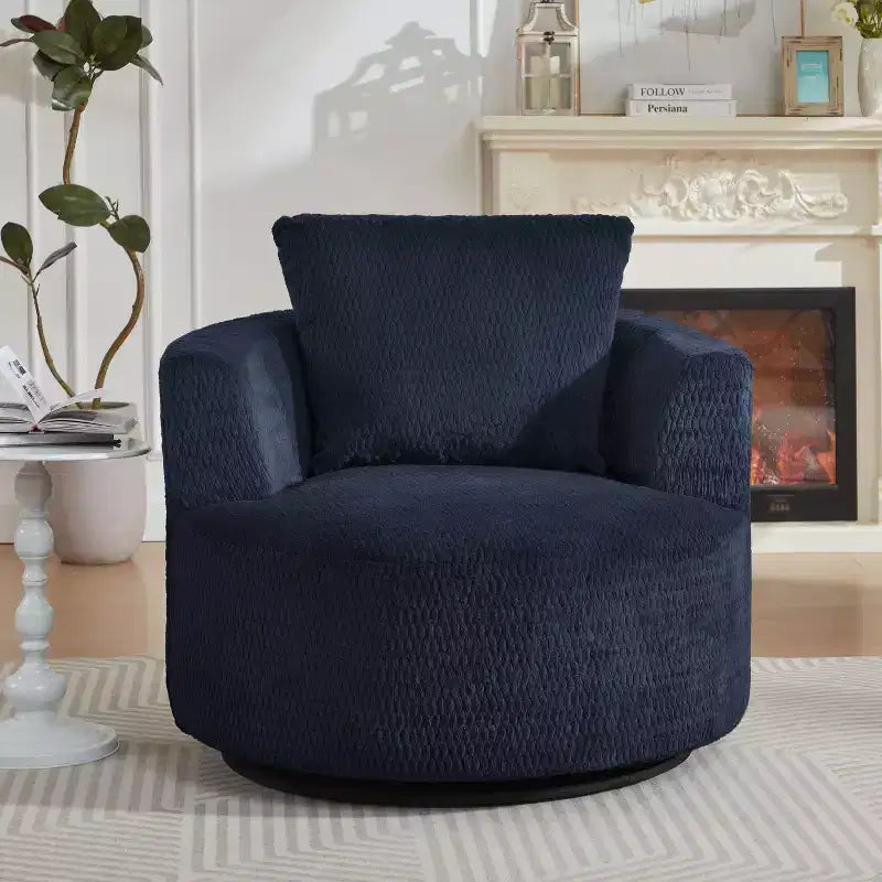 Fauteuil d'appoint pivotant compressible, canapé confortable moderne en peluche avec ressorts ensachés, fauteuil de salon en fausse fourrure pour salon, chambre, bureau