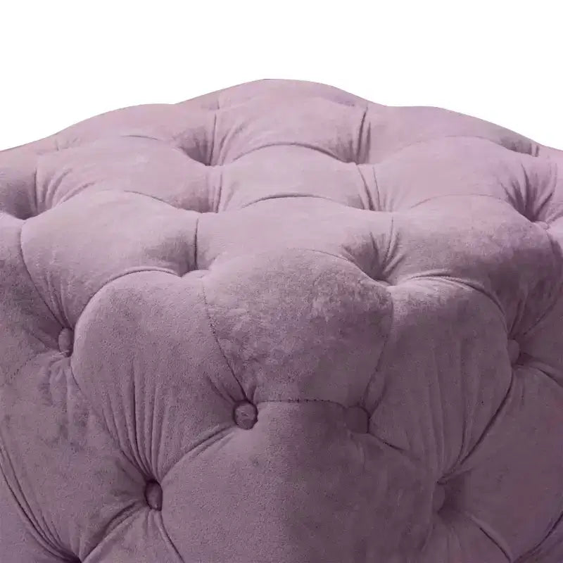 Pouf rembourré en velours, petite table d'appoint, tabouret de maquillage, pour salon, chambre, entrée, rose