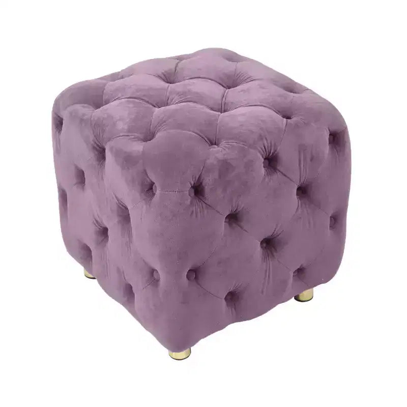 Pouf rembourré en velours, petite table d'appoint, tabouret de maquillage, pour salon, chambre, entrée, rose