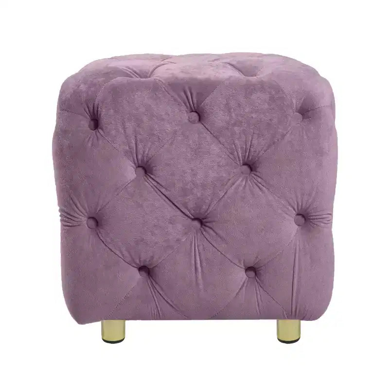 Pouf rembourré en velours, petite table d'appoint, tabouret de maquillage, pour salon, chambre, entrée, rose