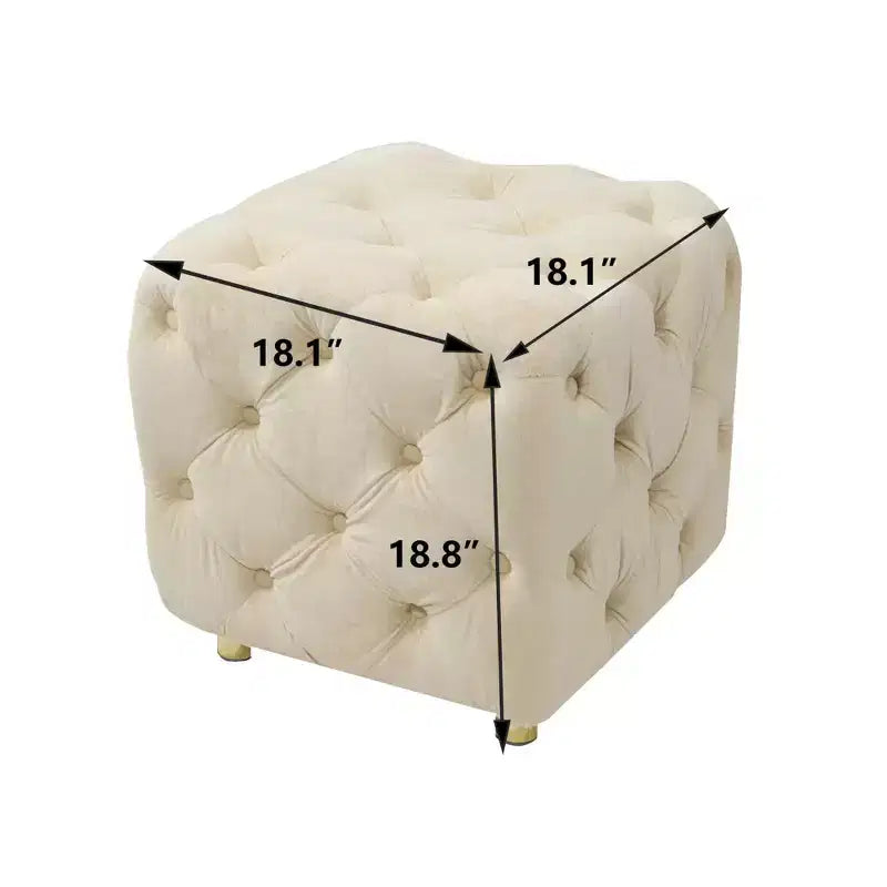 Pouf rembourré en velours, petite table d'appoint, tabouret de maquillage, pour salon, chambre, entrée, rose