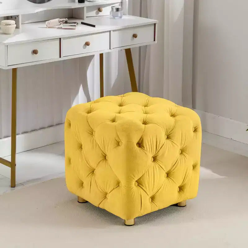 Pouf rembourré en velours, petite table d'appoint, tabouret de maquillage, pour salon, chambre, entrée, rose