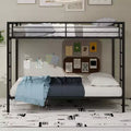 Okak Queen/Full Robust Metal Bunk Bed with Ladders & Full-Length Guardrai,Contemporary Bed Frame for Bedroom,Apartments