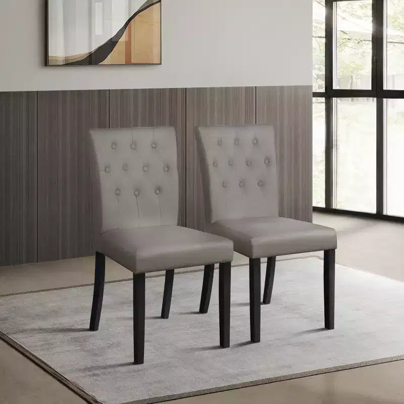 Chaise de salle à manger en bois noir avec housse en lin