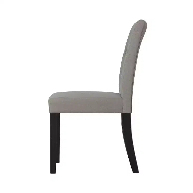 Chaise de salle à manger en bois noir avec housse en lin