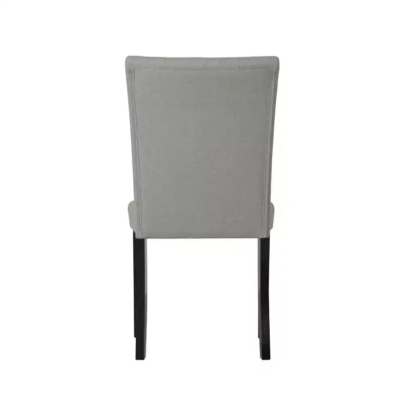 Chaise de salle à manger en bois noir avec housse en lin