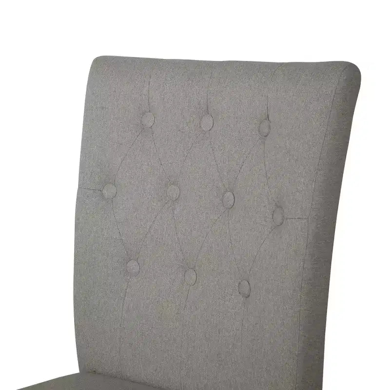 Chaise de salle à manger en bois noir avec housse en lin