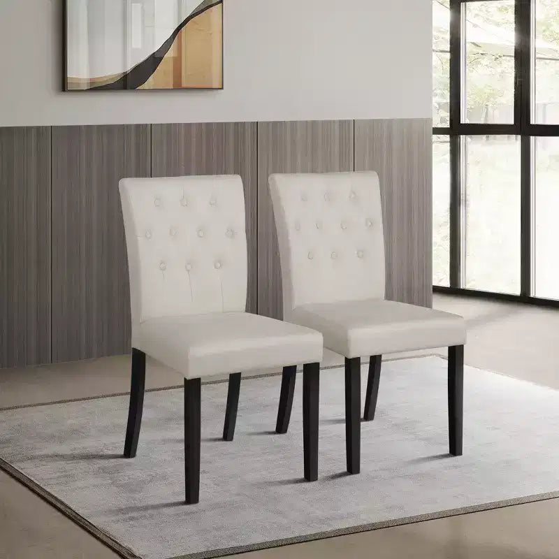 Chaise de salle à manger en bois noir avec housse en lin
