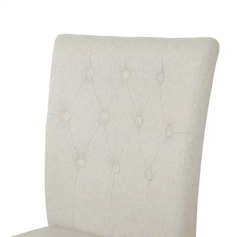 Chaise de salle à manger en bois noir avec housse en lin