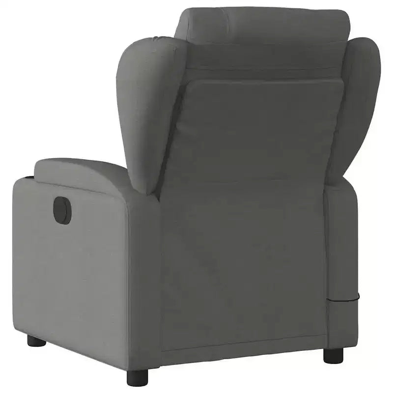Fauteuil Inclinable Massant Tissu Gris Foncé