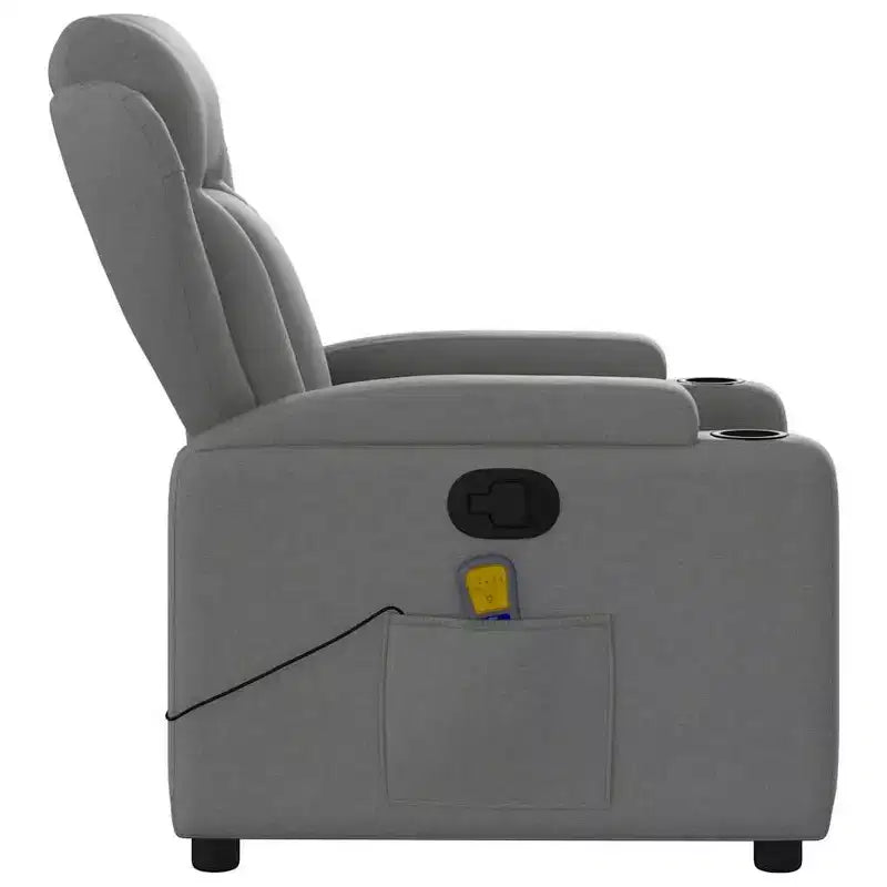 Fauteuil Inclinable Massant Tissu Gris Foncé