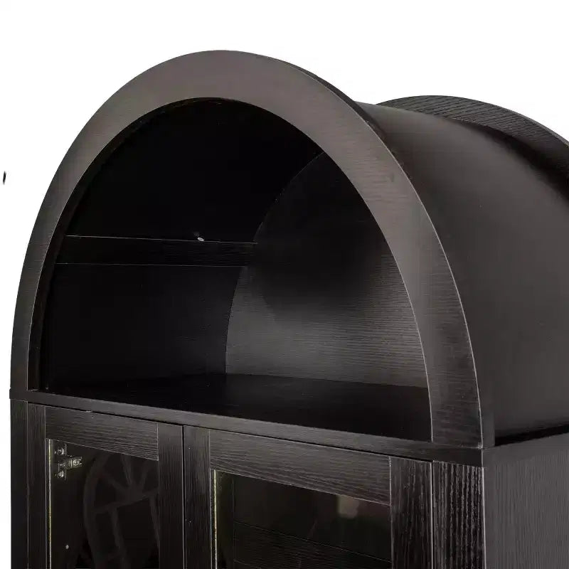 Garde-manger haut de cuisine de 180 cm avec portes vitrées, armoire de rangement autoportante pour cuisine, salle à manger ou salon