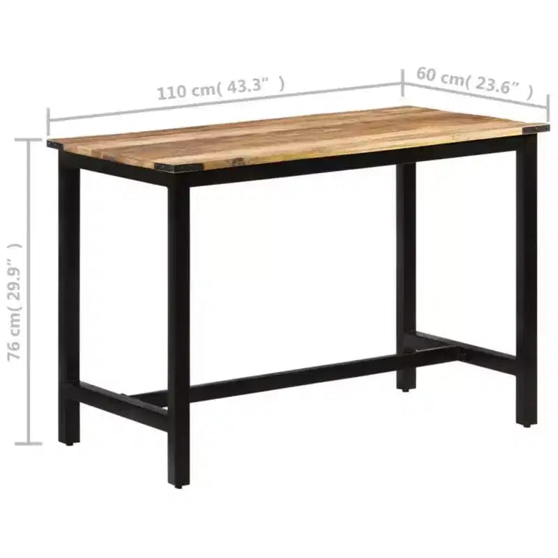 Table à manger 43.3x23.6x29.9 Bois massif de manguier