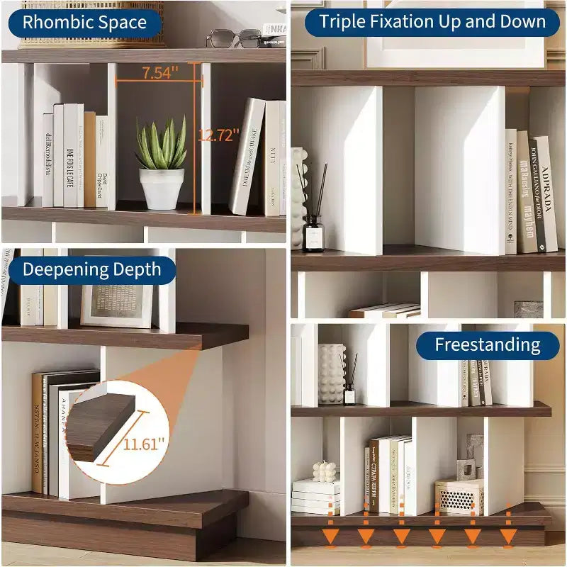 Meuble de rangement 8 cubes en bois, étagère basse avec 10 panneaux arrière amovibles pour salon, chambre, entrée, bureau à domicile