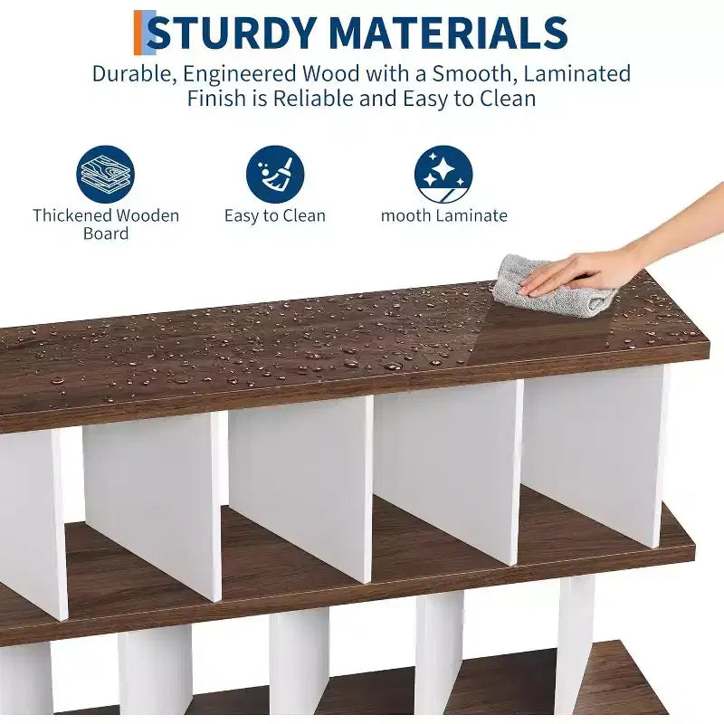 Meuble de rangement 8 cubes en bois, étagère basse avec 10 panneaux arrière amovibles pour salon, chambre, entrée, bureau à domicile